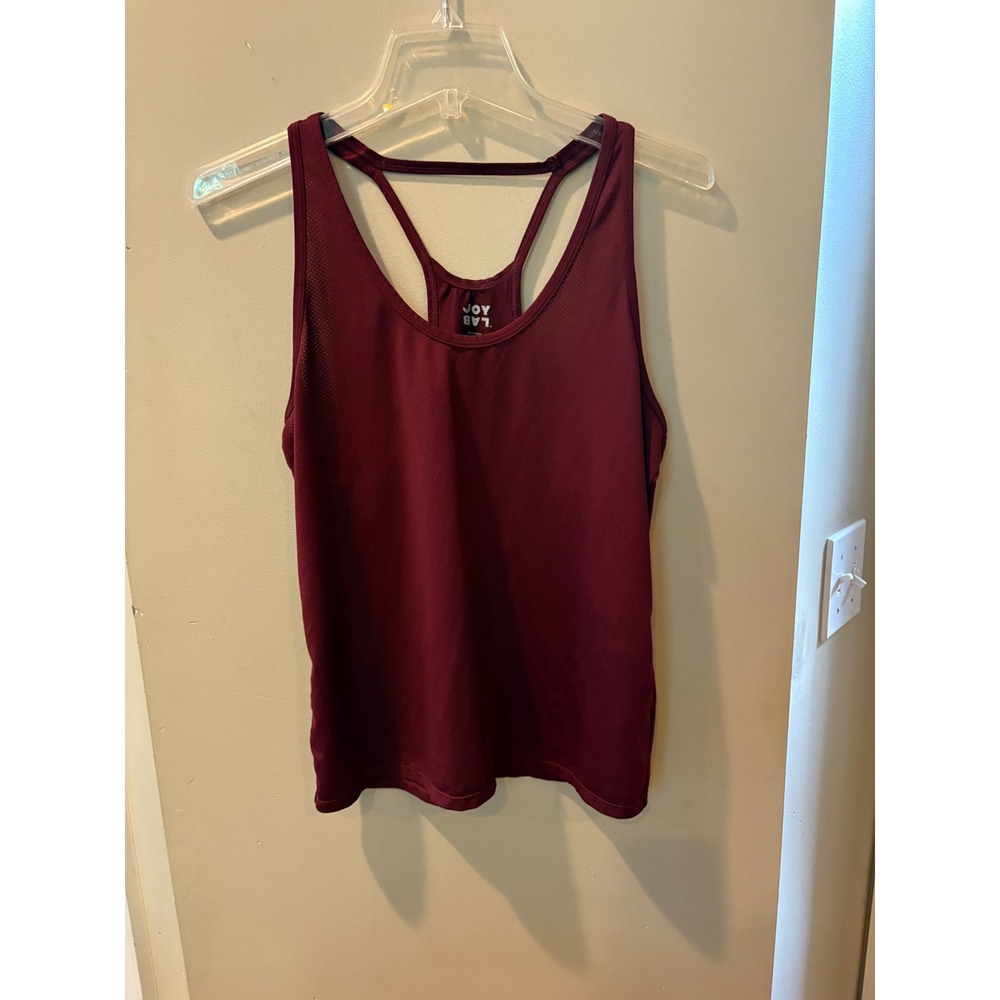JoyLab Women Extra Large Burgundy Racerback Mesh Activewear Tank Top‎ Maroon XL
